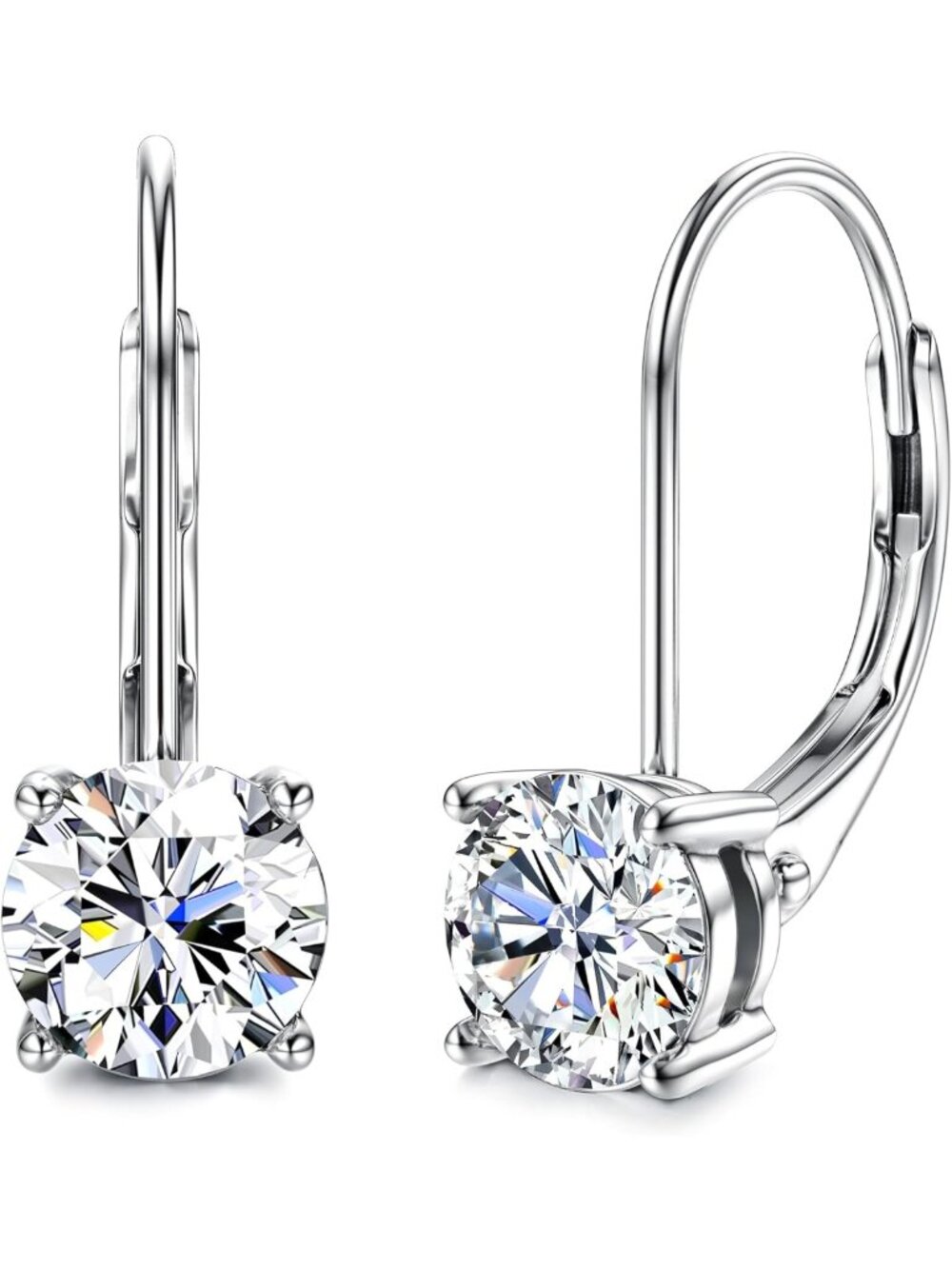 Stunning D Color Moissanite Dangle Drop Earrings in Sterling Silver for Women